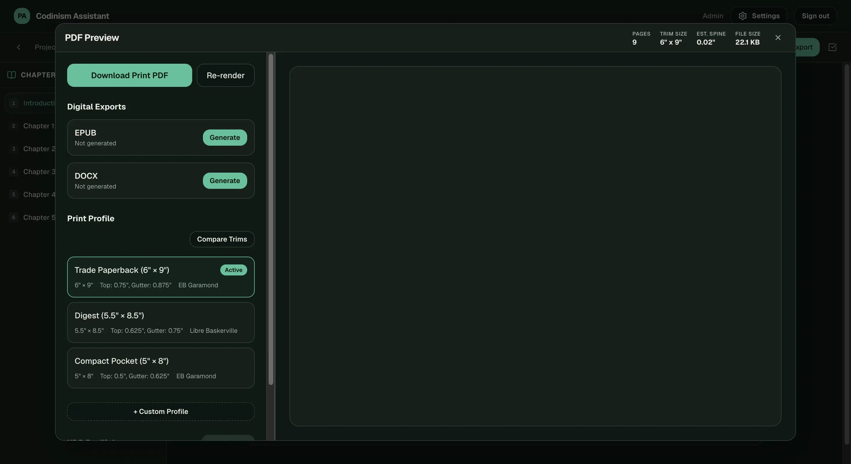 Publishing Assistant preview